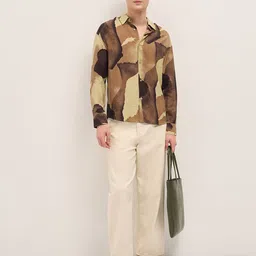 THE BEAR HOUSE Men Spread Collar Abstract Printed Relaxed Fit Casual Shirt-image-99