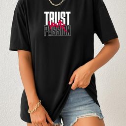 Women Black Trendy Graphic Printed Drop Shoulder Oversized T-Shirt-image-88