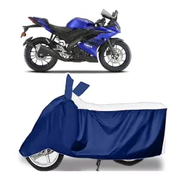 Auto Pearl Two Wheeler Cover for Yamaha YZF R15 V3 - White, Blue-image-92