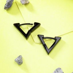 DressBerry Stainless Steel Triangular Shaped Hoop Earrings-image-94