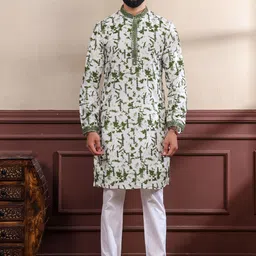 PulseIQ Men Abstract Printed Kurta with Pyjama-image-89