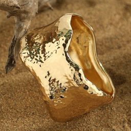 SOHI California Women Gold-Plated The Dented-Lourde Cuff Bracelet-14