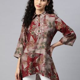 Nayam By Lakshita Modal Shirt Collar Printed Tunic-picture-45