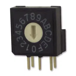 MULTICOMP PRO Rotary Coded Switches SWITCH, ROTARY, R/A, 10X10, 16 POS, 3X3, MCRV3AF-16R-V-B-48