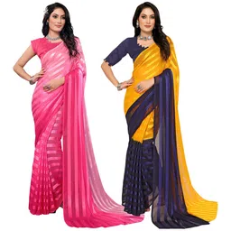 Moda Rapido Striped Satin Saree With Unstitched Blouse Piece-picture-18