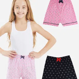 Bodycare Kids Girl's Shorts with Premium Cotton Pack of 2 Suitable for All Day Wear-6