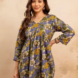 Mialo fashion Floral Printed V-Neck Kurti-picture-30