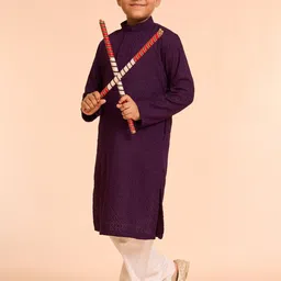 Manyavar Boys Floral Embroidered Kurta with Pyjama-image-64