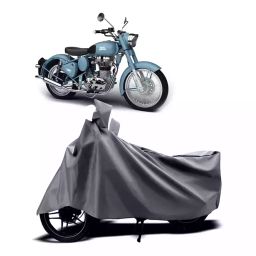 Auto Pearl Two Wheeler Cover with Bag for Royal Enfield Squadron Blue, Silver-image-51