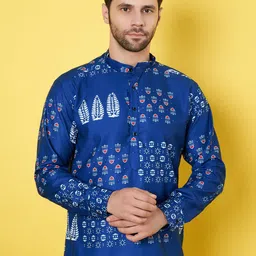 VS MALL Men Classic Geometric Printed Regular Fit Mandarin Collar Shirt-image-36