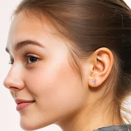 HighSpark 925 Sterling Silver Mermaid Tail Studs Earrings-image-63