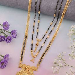 Anouk Gold-Plated Artificial Stones and Beads Mangalsutra-6