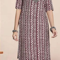 7Threads Selection Of 2 Geometric Printed Round Neck Straight Kurtas image 2