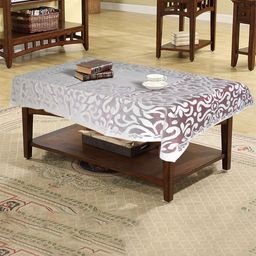 Kuber Industries Maroon Floral Cotton 4-Seater Table Cover with Textured details-38