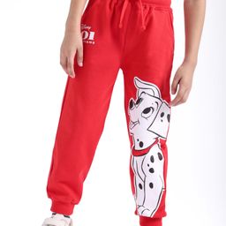 Babyhug Disney Cotton Looper Full Length Lounge & Track Pant 101 Dalmations Theme - Red-image-80