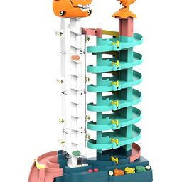 NEGOCIO Race Garage Parking Adventure Toy Gifts for Boys & Girls  Vehicle Playset with Moving T-Rex Dinosaur, Race Car Track Toys Criss-Cross Crash Track, Tower Toy Cars Garage- PACK OF 1 -COLOR MAY VARY-19