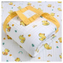 Baby Muslin Organic Cotton Super Soft Absorbent Muslin 6 Layer Blanket - DUCK2-picture-13