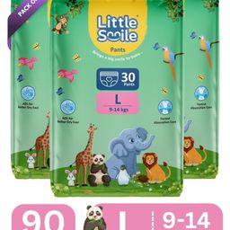 Little Smile Better Dry Feel Baby Diaper Pants | Pack of 3 - L (90 Pieces)-image-44