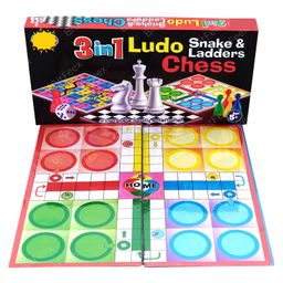 BitFeex  3 in 1 Jungle Ludo Snakes Ladders and Classic Chess Board Game Combo Set - Multicolor image 2