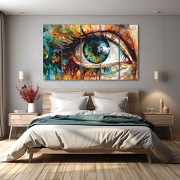 The Castle Decor Blue & Brown 5 Pieces Wooden Wall Art-image-95