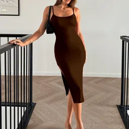 Mast & Harbour Shoulder Straps Slits Bodycon Dress-picture-29