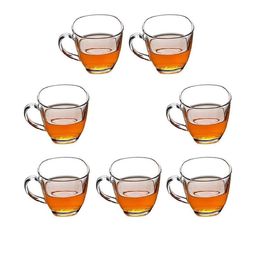 Somil Clear Glass Coffee & Tea Cup / Mug (100 Ml), Enjoy Your Drink in Style, 6.7 X 9 X 6.5 Cm, Pack of 7-image-97