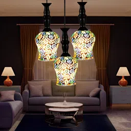 GAUVIK Green & Yellow Printed Glass Ceiling Lamp-picture-26