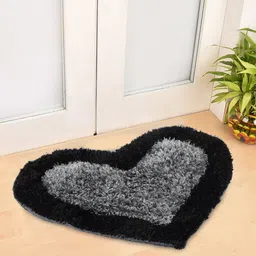 FABINALIV Black Heart Shaped Anti-Skid Doormat-55