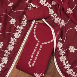 Blissta Floral Embroidered Unstitched Dress Material-image-14