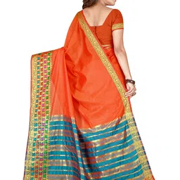 KALINI Solid Saree With Woven Design Zari Border image 4