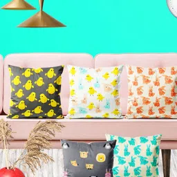 ArtzFolio Multicoloured Set of 5 Square Cushion Covers-image-89