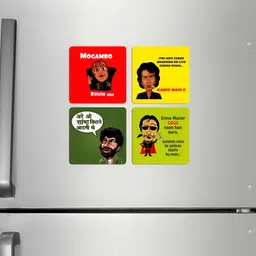 ARTBUG 4-Pcs Yellow & Green Printed Fridge Magnets-image-60