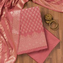 Koskii Ethnic Motifs Woven Design Zari Work Banarasi Unstitched Dress Material-image-70