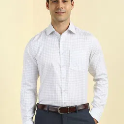 Allen Solly Sport Men Slim Fit Grid Tattersall Checked Spread Collar Cotton Formal Shirt-picture-24