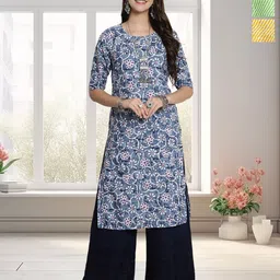 HERE&NOW Women Pack of 3 Ethnic Motifs Printed Crepe Kurta-image-27