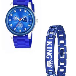CSAMON Men Set Of 2 Embellished Dial & Straps Analogue Silicon Watch With Bracelet-picture-57