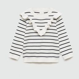 Mango Kids Girls Striped Ruffle Detail Pullover-image-40