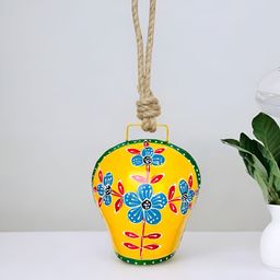WARMINGO DE Yellow & Green Printed Cow-Bell Wall Hanging-image-75