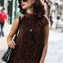 STYLECAST X KASSUALLY Women Animal Printed A-Line Longline Top-image-2