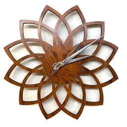 VAH Kya Bat Hai !! Brown Textured Wooden Mandala Lotus Wall Clock-15