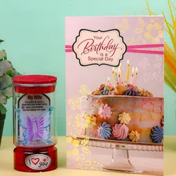 Archies 2-Pcs Pink & Red Birthday Glass Quotation With Greeting Card Home Gift Sets-picture-17