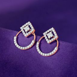 GIVA Women Rose Gold Emori Diamond Earrings-image-81