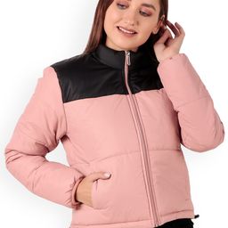 Brazo Women Colourblocked Lightweight Crop Padded Jacket-56