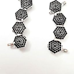 Yash Jewels Emporiums Silver-Plated Oxidised Contemporary Shape Ear Cuff-image-43
