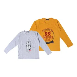 NeuVin Kids Pack of 2 Typography Printed Round Neck T-shirts-picture-40