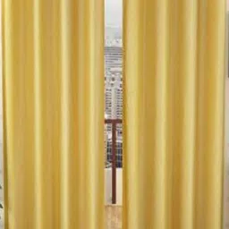 270 cm (9 ft) Polyester Semi Transparent Long Door Curtain (Pack Of 2) (Plain, Yellow)-image-54