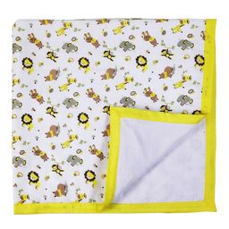 My Milestones Muslin Blanket 3 Layered (Size 43x43 Inches) Zoo Print - Yellow-image-58