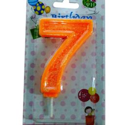 Funcart Number Seven Glitter Candle - Orange-image-20
