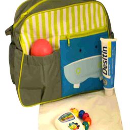 A Vintage Affair Diaper Bag With Changing Mat - Grey & Green-27