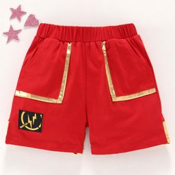 Meng Wa Solid Shorts - Red-image-74
